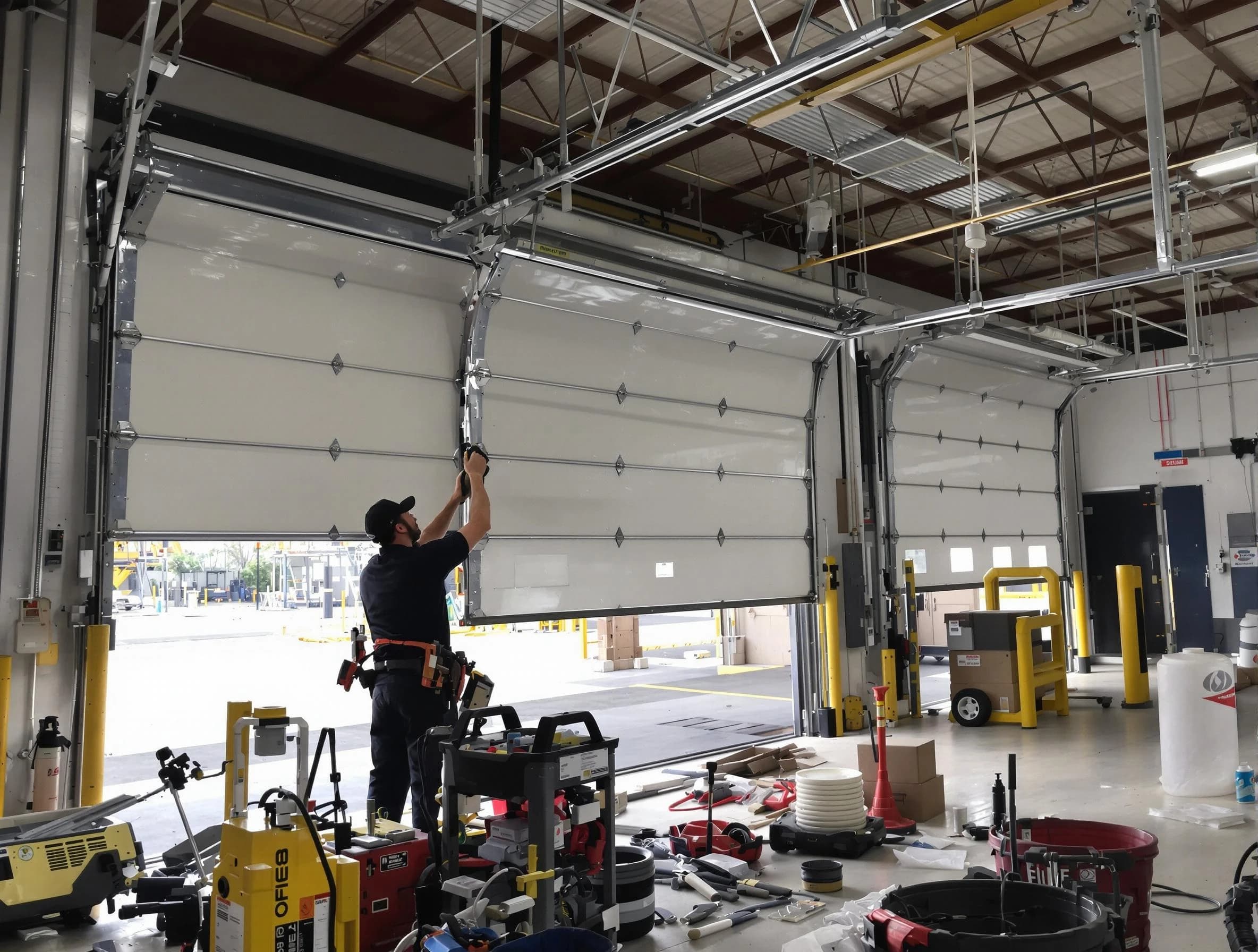 Port Charlotte Garage Door Repair technician performing commercial garage door repair in Port Charlotte