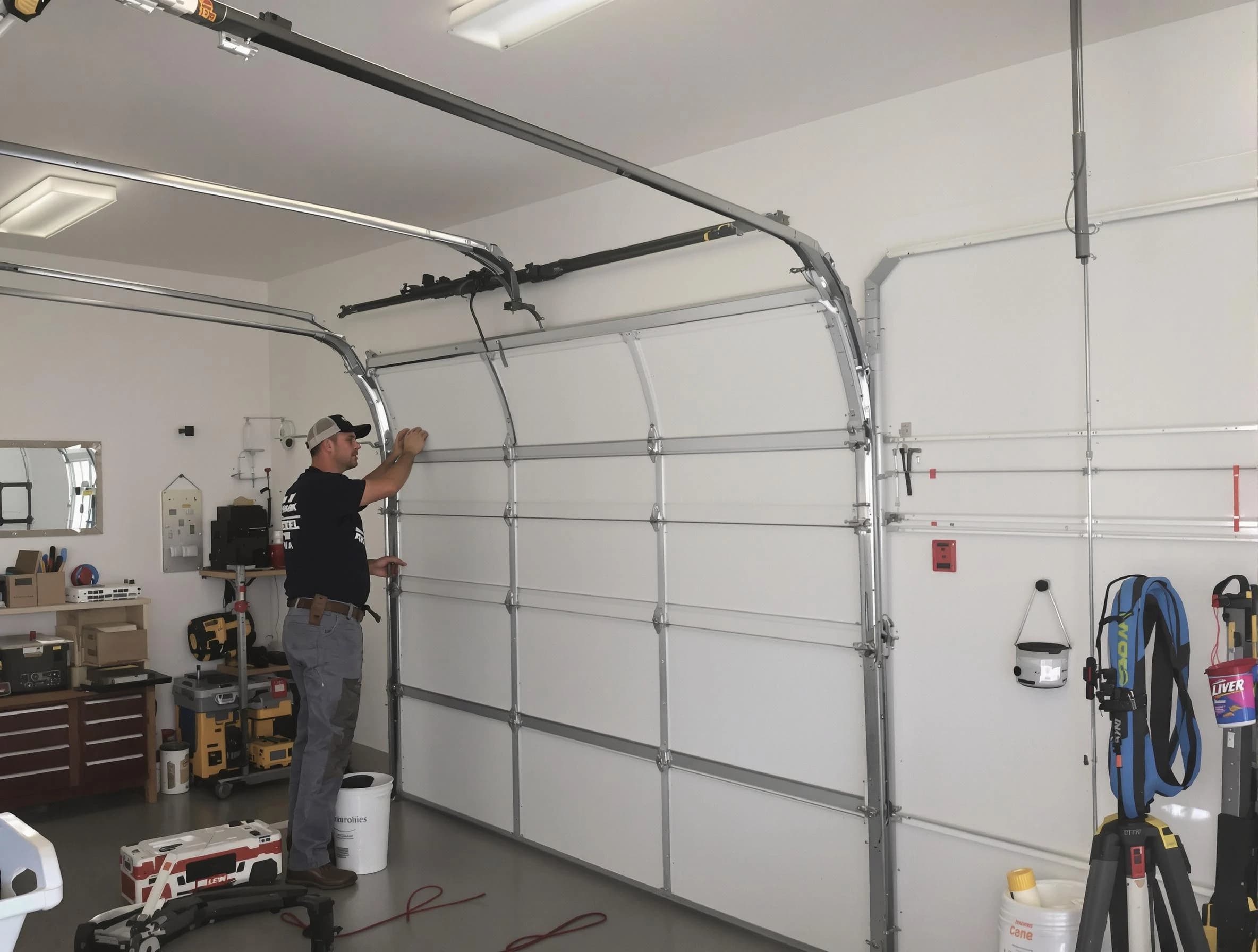 Port Charlotte Garage Door Repair team installing new garage door in Port Charlotte