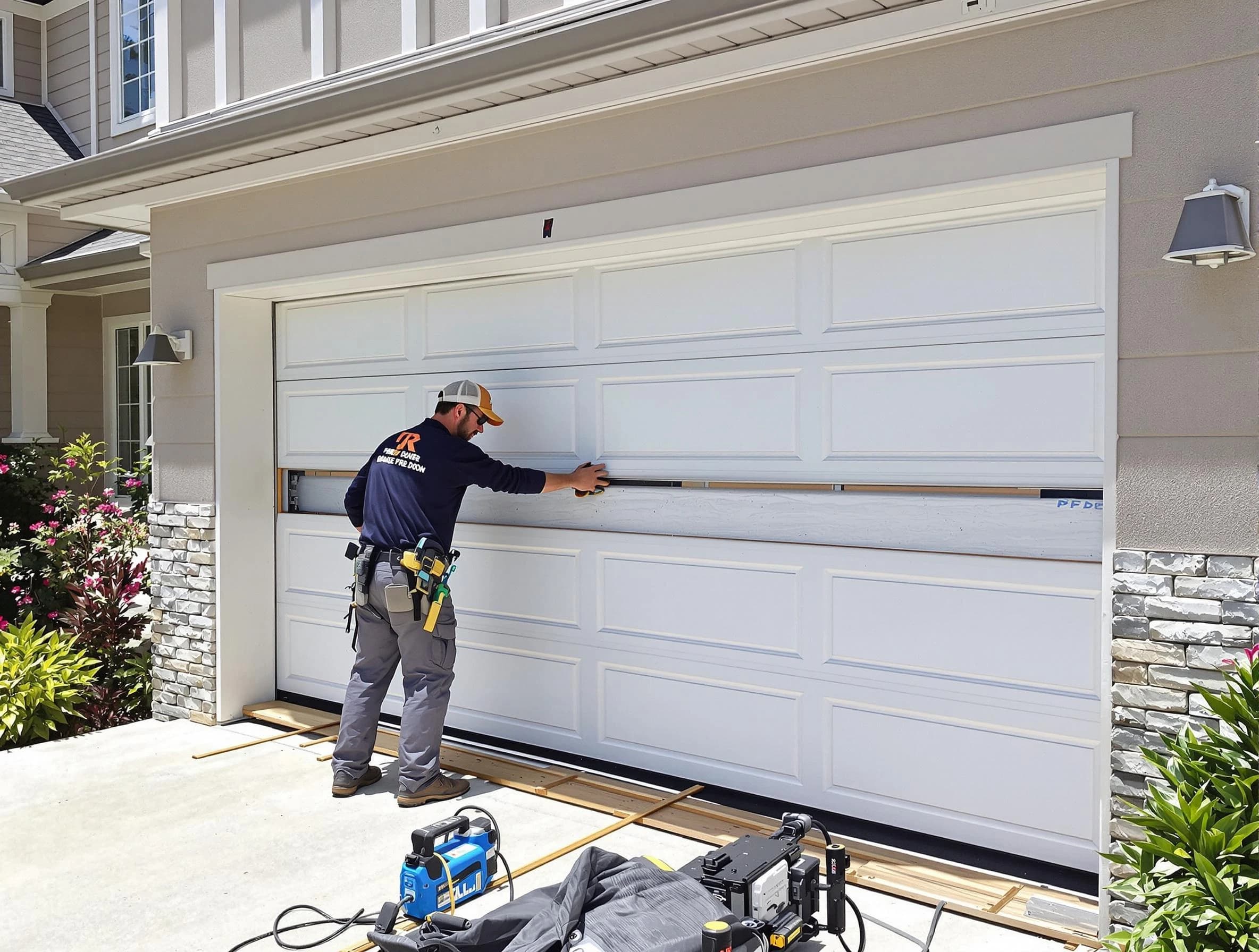 Port Charlotte Garage Door Repair team performing complete garage door replacement at Port Charlotte residence