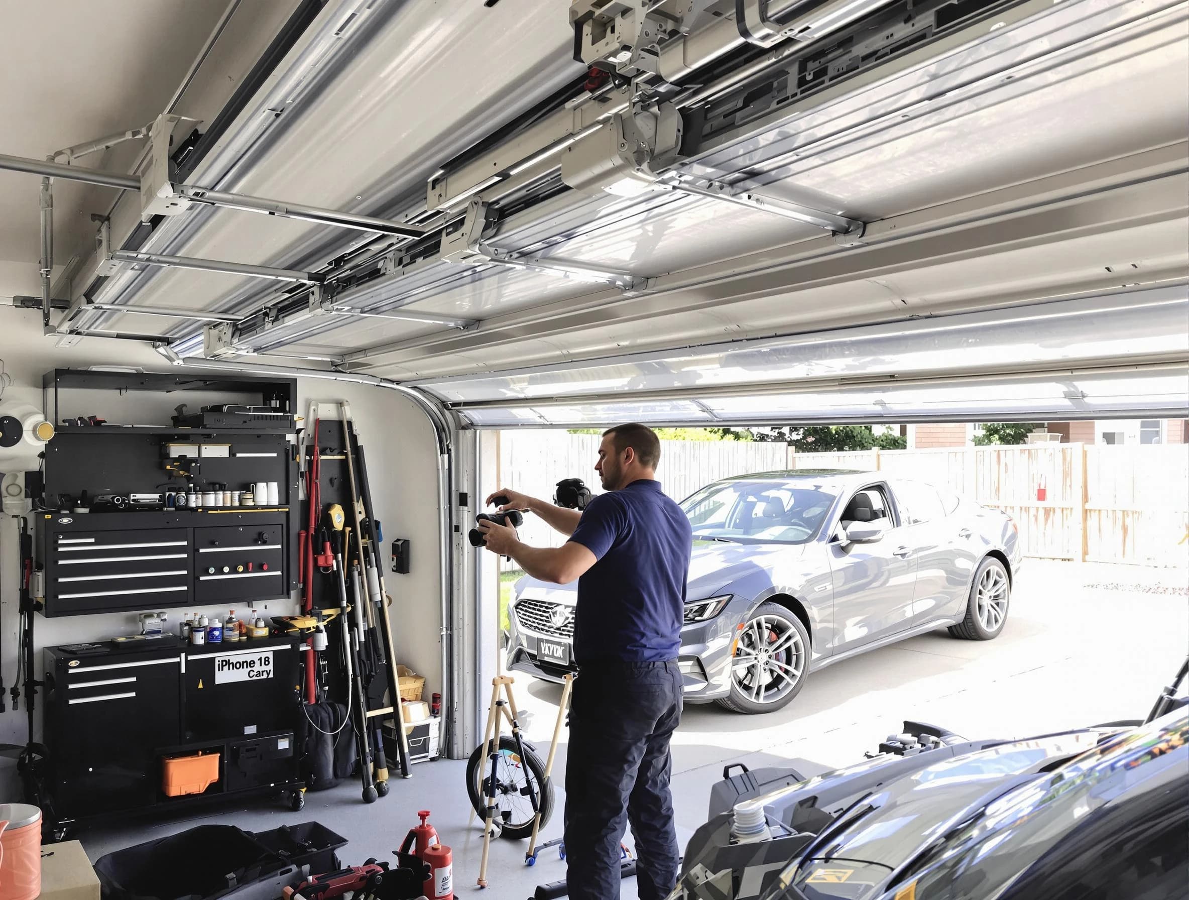 Port Charlotte Garage Door Repair technician fixing noisy garage door in Port Charlotte