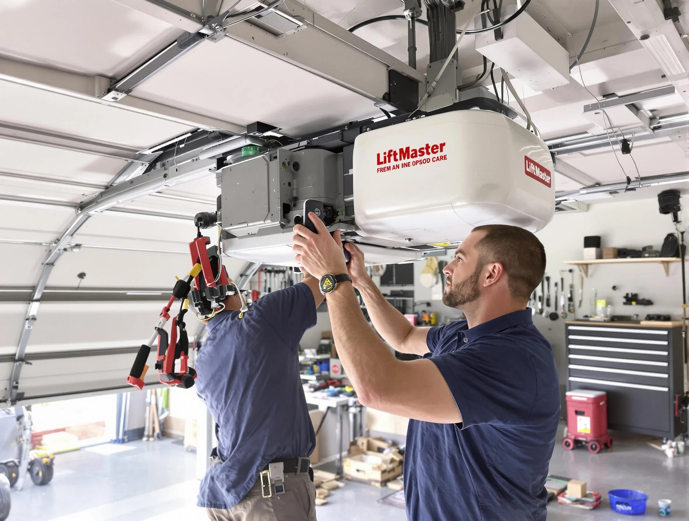 Port Charlotte Garage Door Repair technician performing advanced diagnostics on garage opener in Port Charlotte