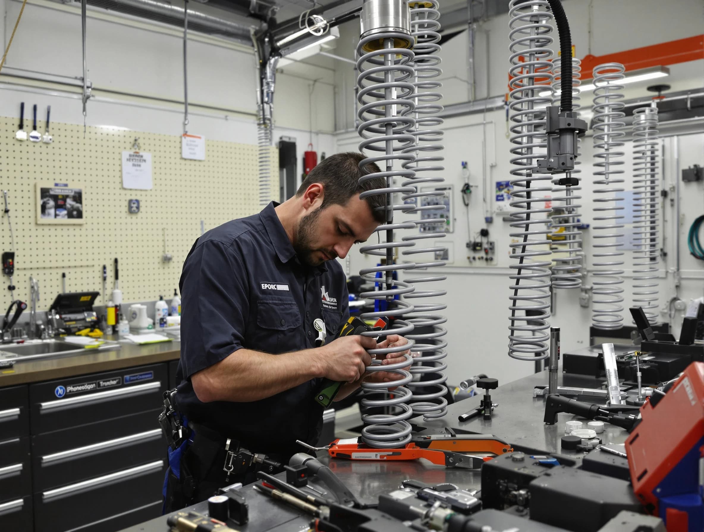 Port Charlotte Garage Door Repair technician performing spring repair in Port Charlotte