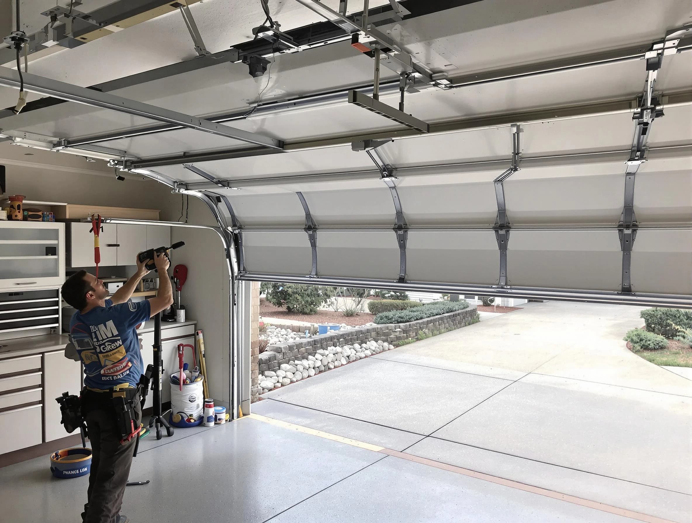 Garage door track repair service by Port Charlotte Garage Door Repair in Port Charlotte